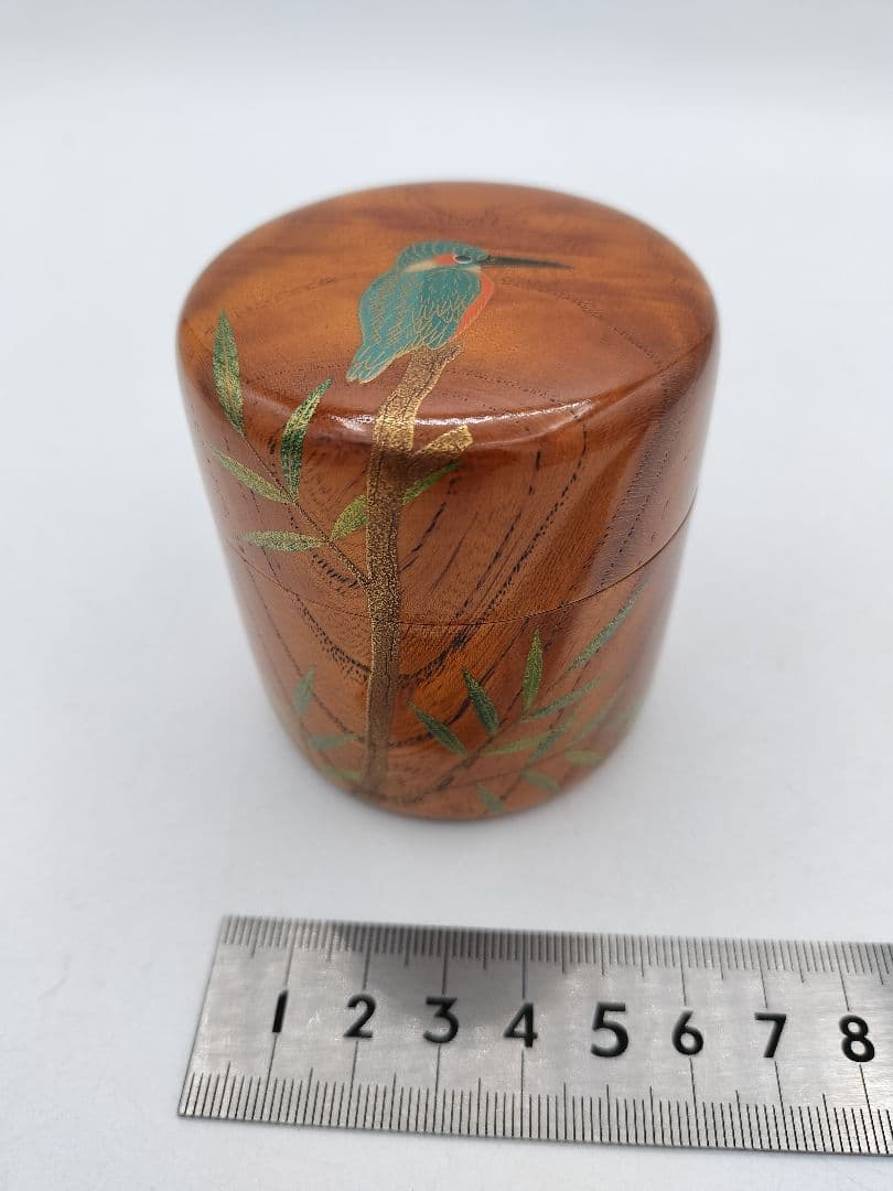 c666 寸胴茶器 﨔 翡翠蒔絵 中村宗悦 木箱 茶道具 古物