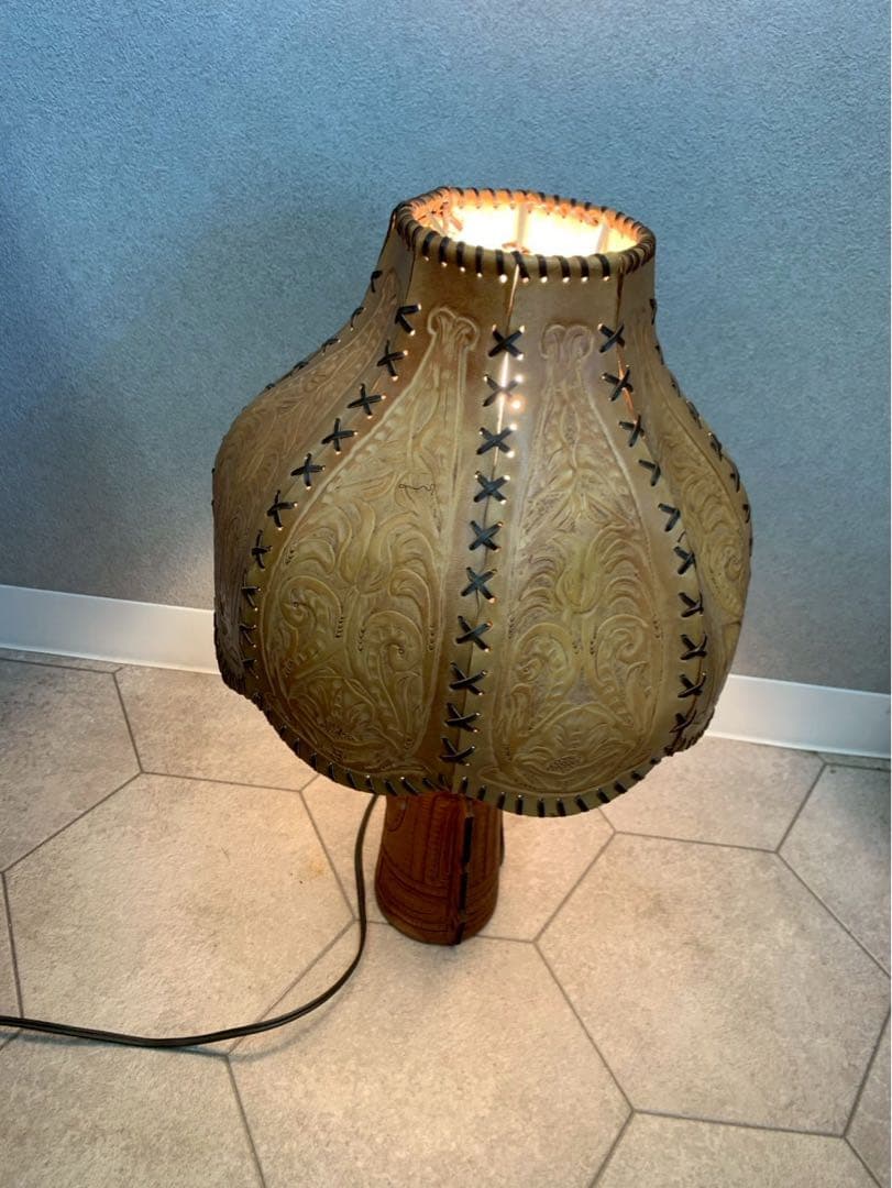 アンティーク レザー 牛革 ランプ