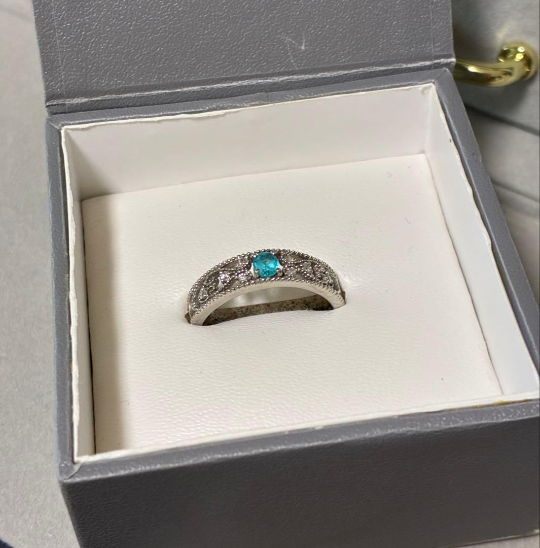 く*研様 パライバ トルマリン 0.16ct Pt900 リング
