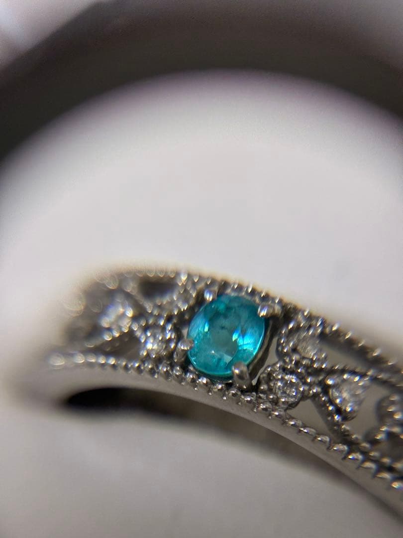 く*研様 パライバ トルマリン 0.16ct Pt900 リング