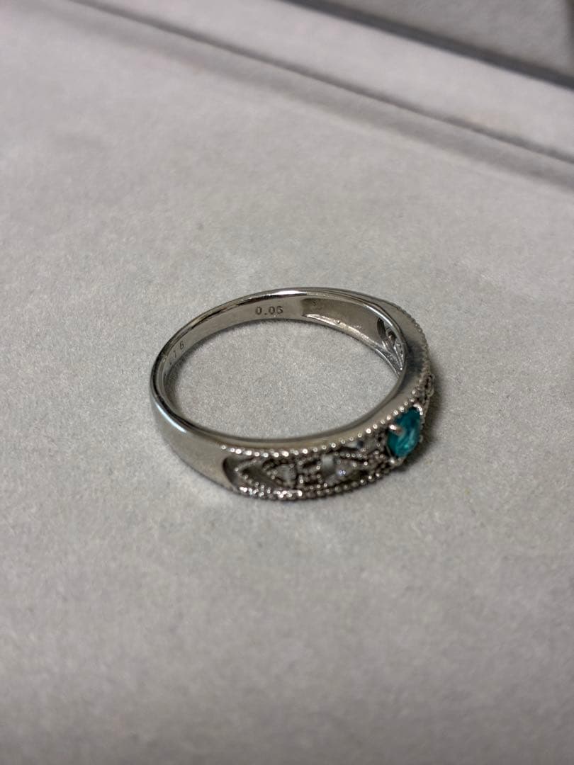 く*研様 パライバ トルマリン 0.16ct Pt900 リング