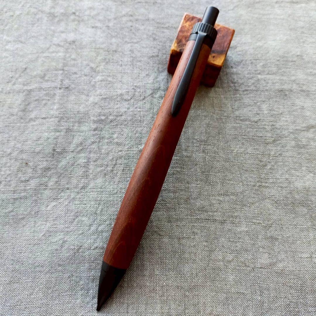 アンティークキューバンマホガニー　ハンドメイド　木軸シャープペン　0.5mm