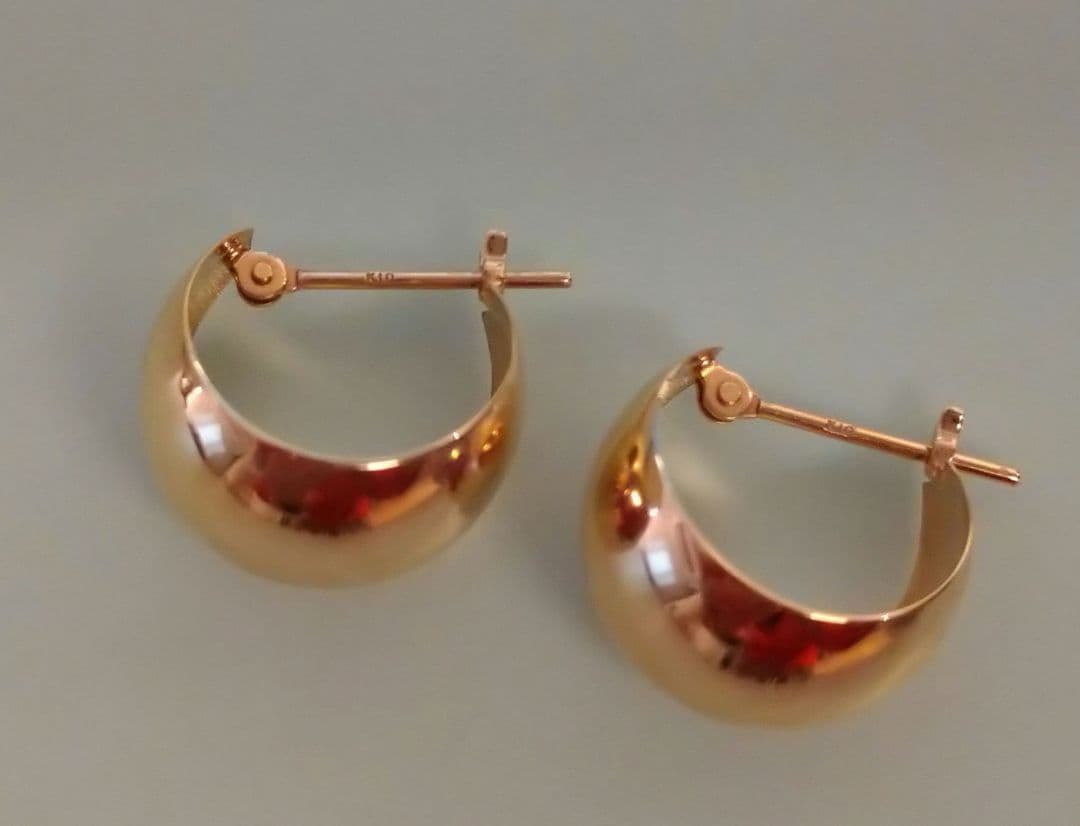 cui-cui 月甲 ピアス K10YG フープピアス ゴールド10金