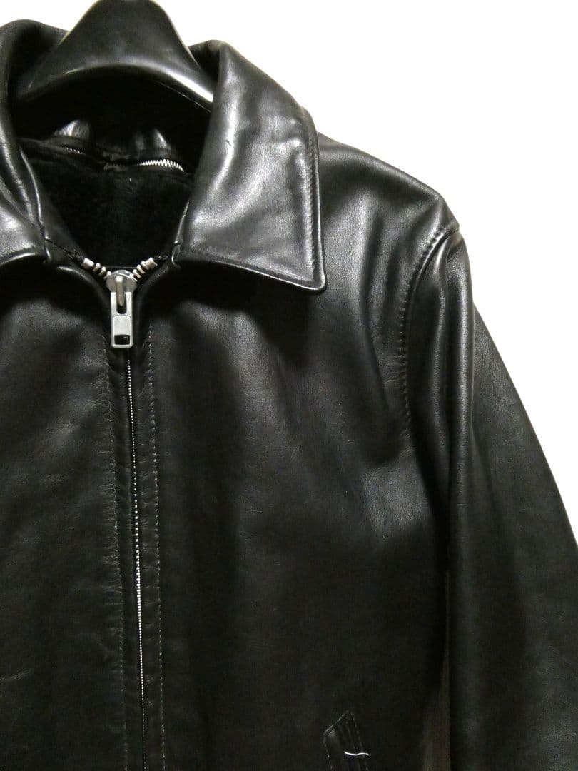 廃盤！ライナー付き完品！激レア品番652！ショット襟付シングルライダース36