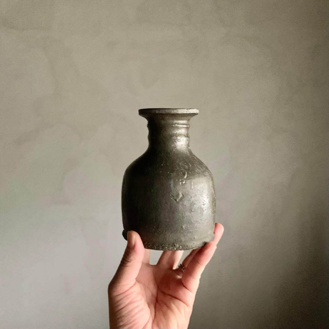 能野焼 薩摩苗代川焼 仏花器 古美術 古道具 アンティーク 花入 徳利 古薩摩