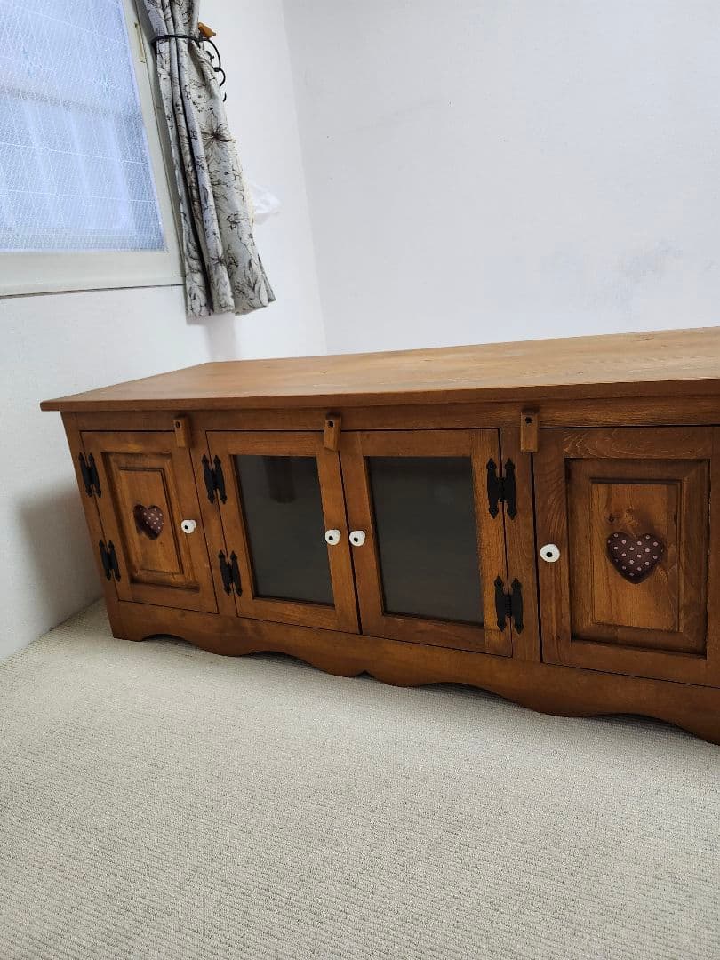 カントリーテレビ台 ガラス扉付き