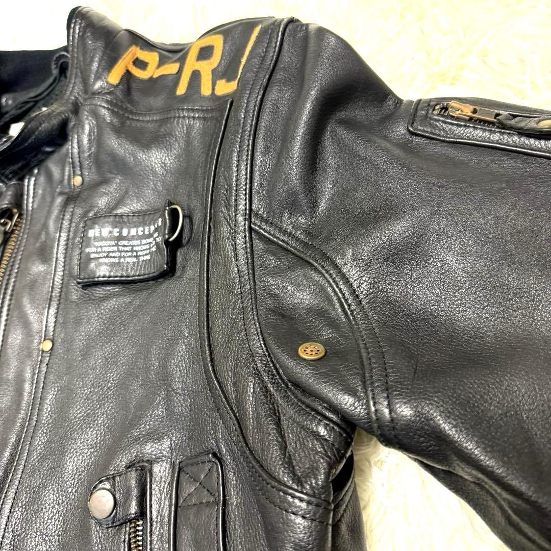 カドヤ ニューコンセプター レザー ライダースジャケット 黒 L-XL相当