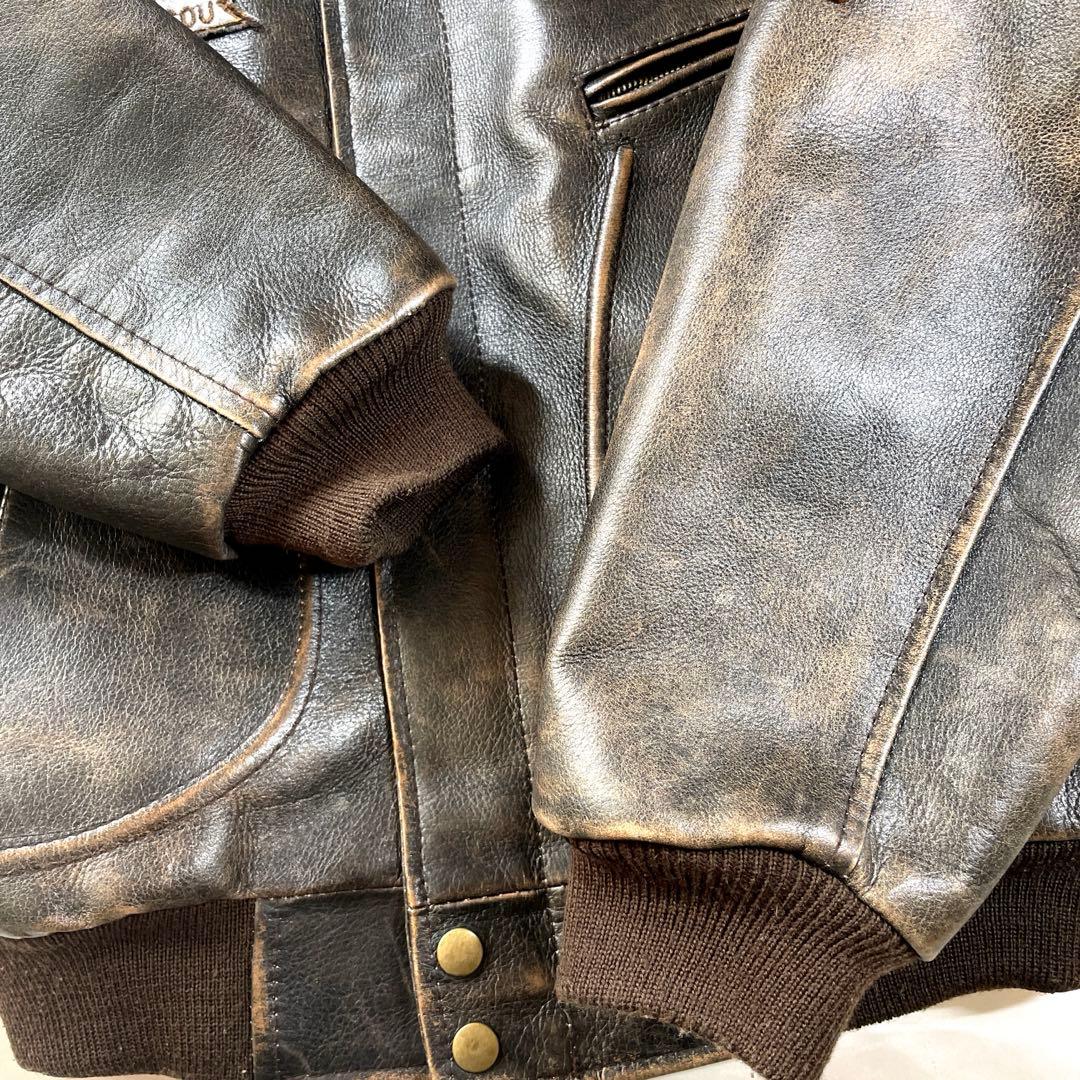 希少　HUMAN BEING レザー　A-2フライトジャケット　38 ブラウン