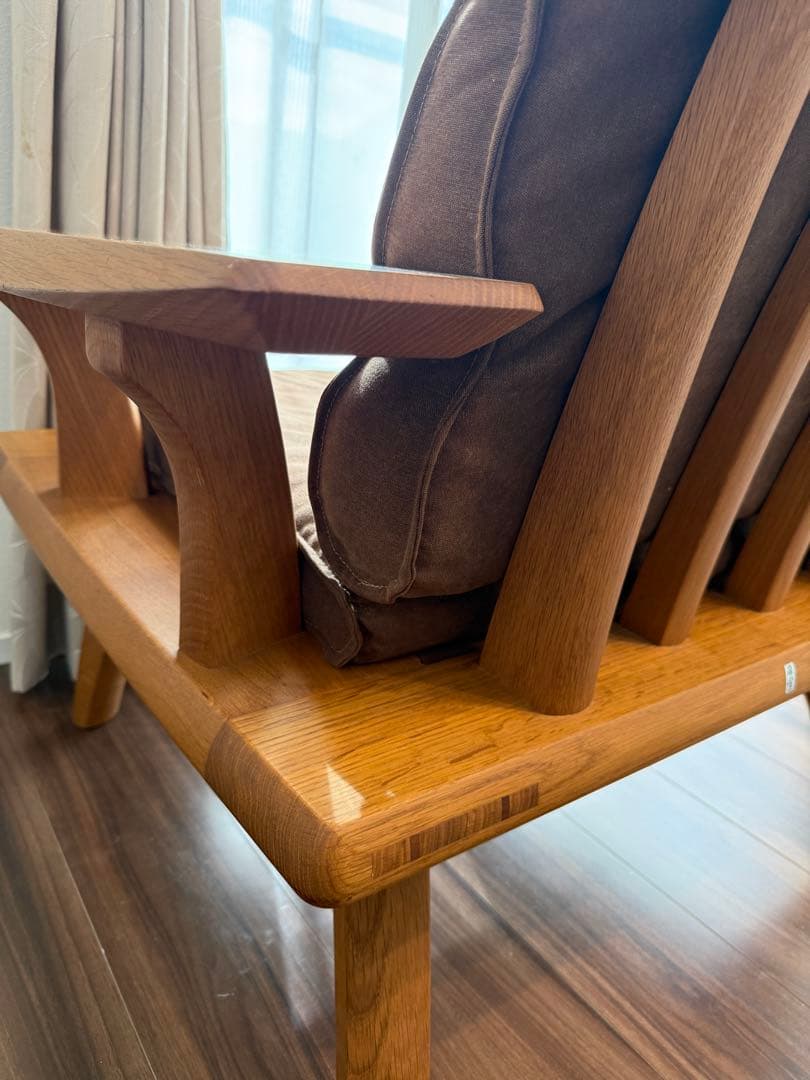 円空 アームチェア 座面付き ラウンジチェア 希少品 ローチェア 和風 座椅子