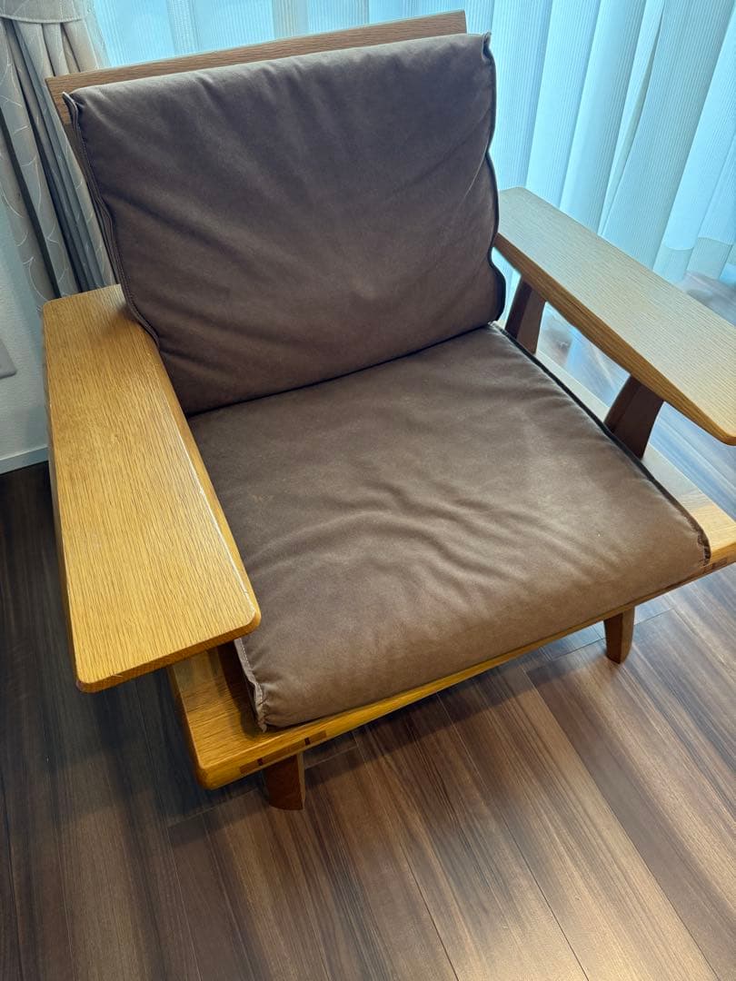 円空 アームチェア 座面付き ラウンジチェア 希少品 ローチェア 和風 座椅子