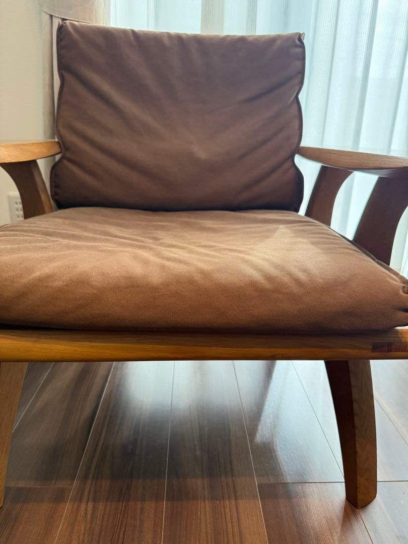 円空 アームチェア 座面付き ラウンジチェア 希少品 ローチェア 和風 座椅子