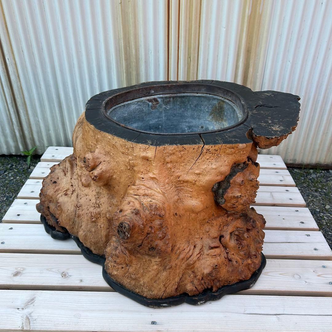 【7月いっぱいの掲載】火鉢　天然木　囲炉裏