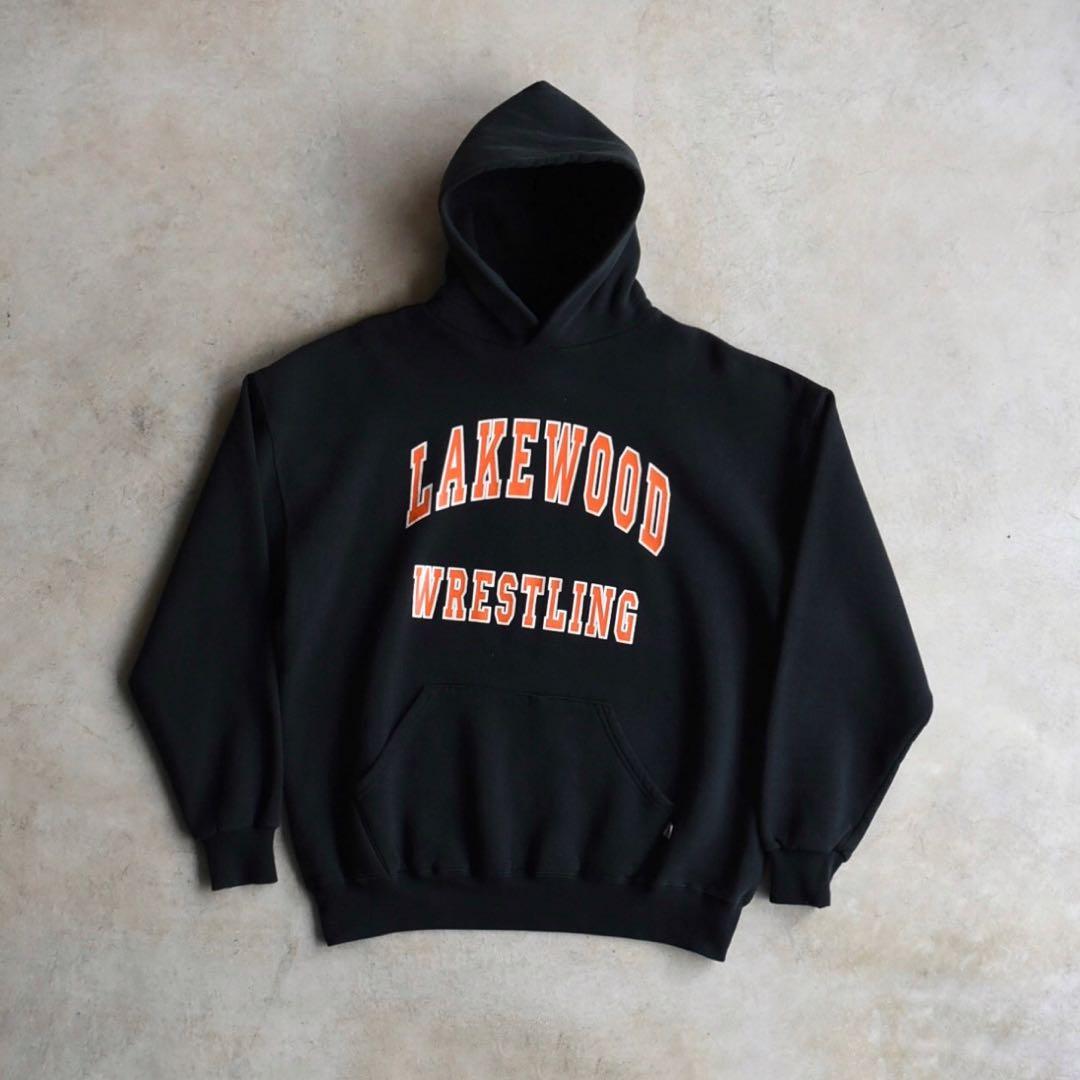 90sラッセル russel カレッジ プルオーバー パーカー 黒 XL