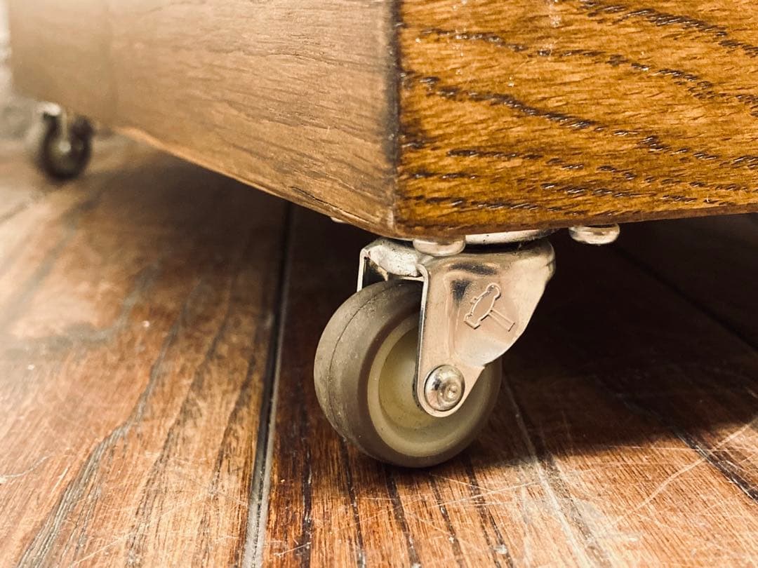 葉山家具 葉山ガーデン オーク材 スリムキャビネット キャスター付 花台 電話台