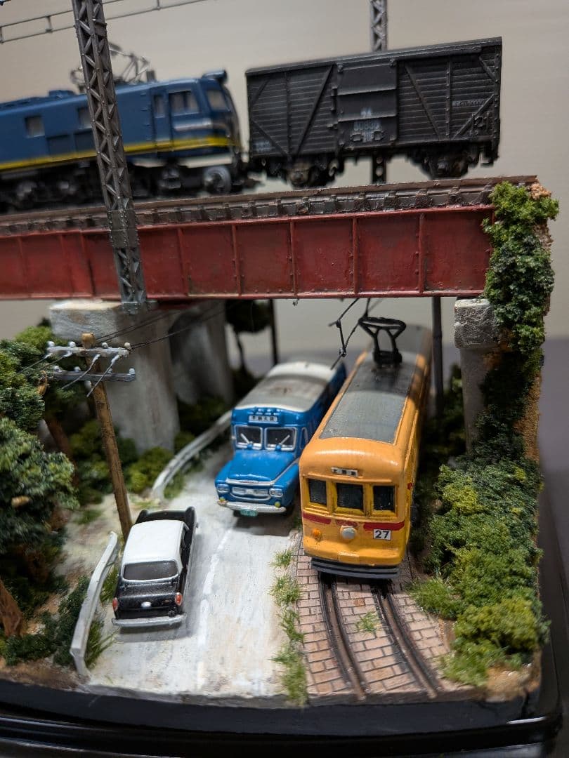 No.62鉄道Nゲージジオラマ車両、漁船、バス等付き