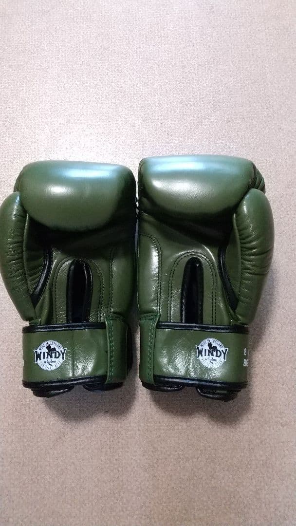 本革製WINDYボクシンググローブ 8oz オリーブグリーン 新品 NP