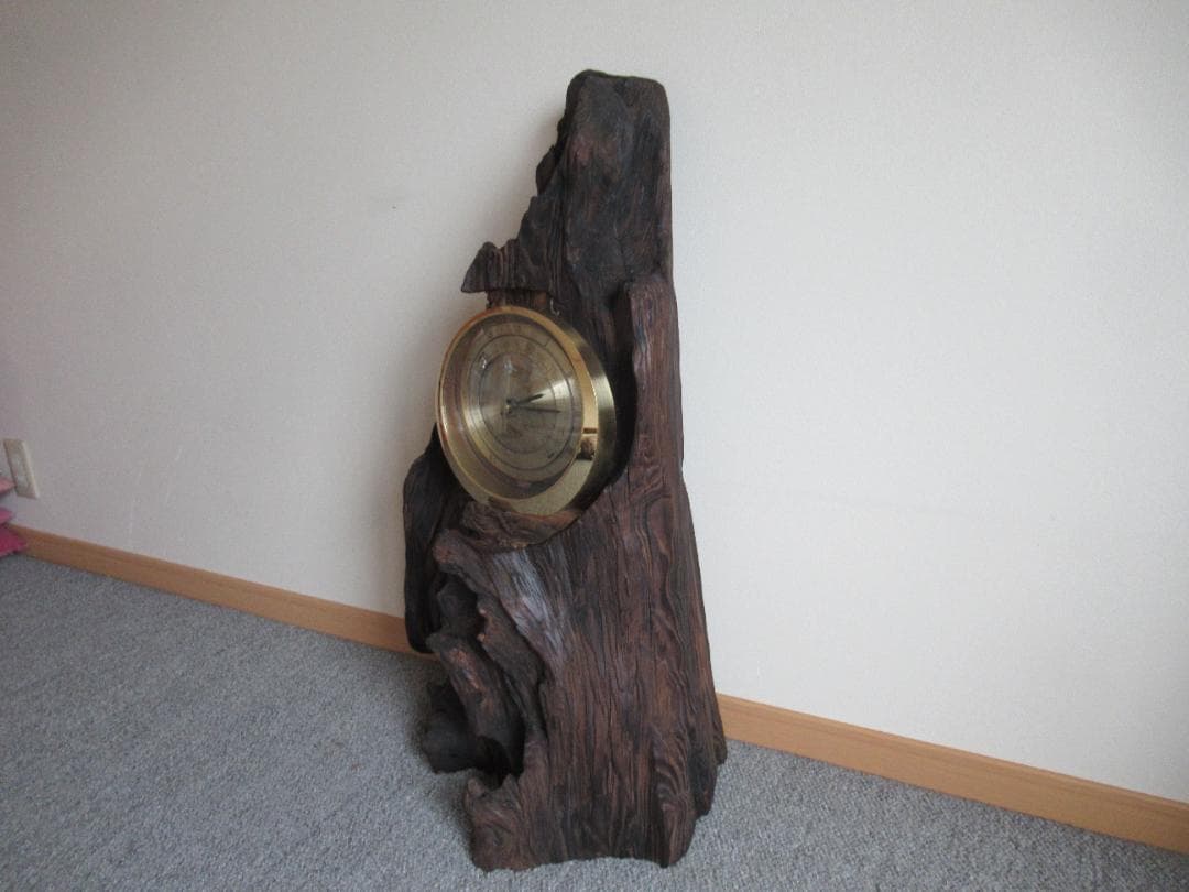 引取限定　☆希少神代杉アナログ時計☆　自然木　高さ約80cm