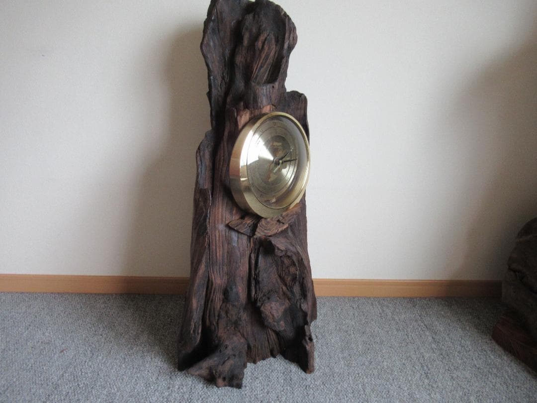 引取限定　☆希少神代杉アナログ時計☆　自然木　高さ約80cm