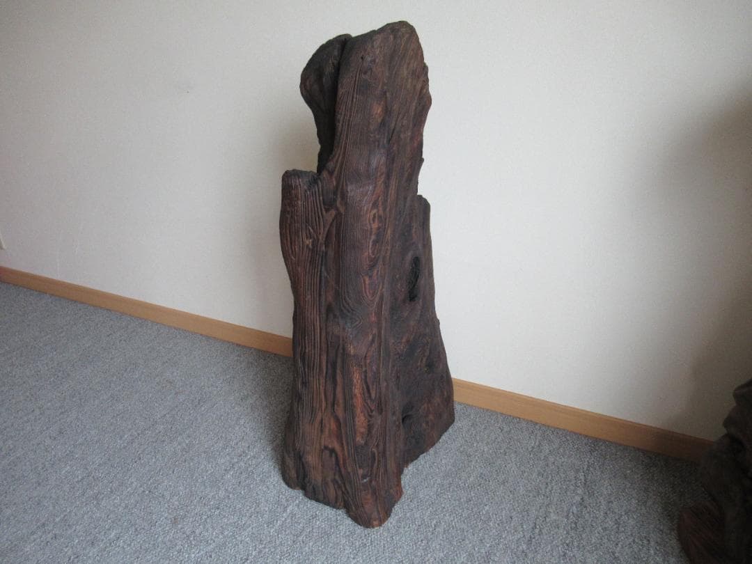 引取限定　☆希少神代杉アナログ時計☆　自然木　高さ約80cm