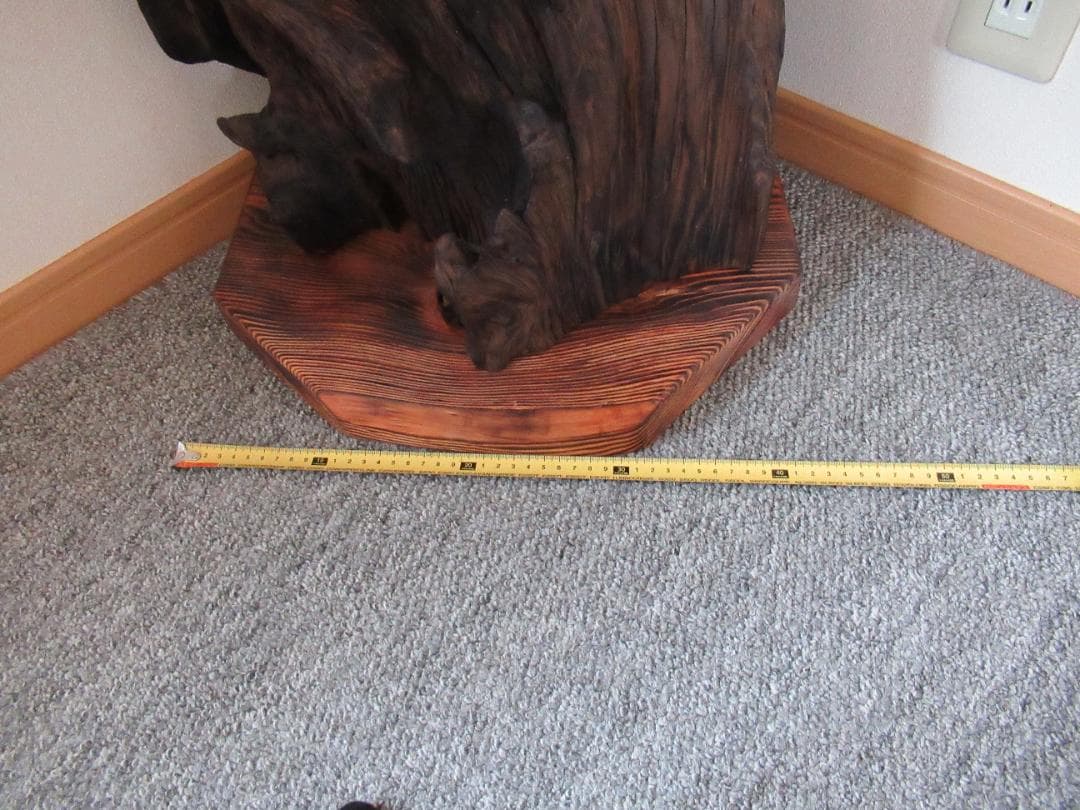 引取限定　☆希少神代杉アナログ時計☆　自然木　高さ約80cm