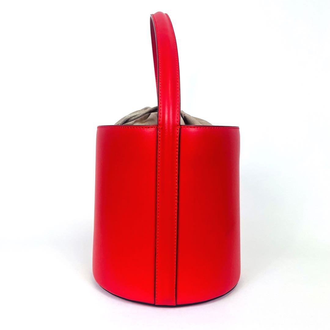 Plage バケツ型レザーバッグ レッド