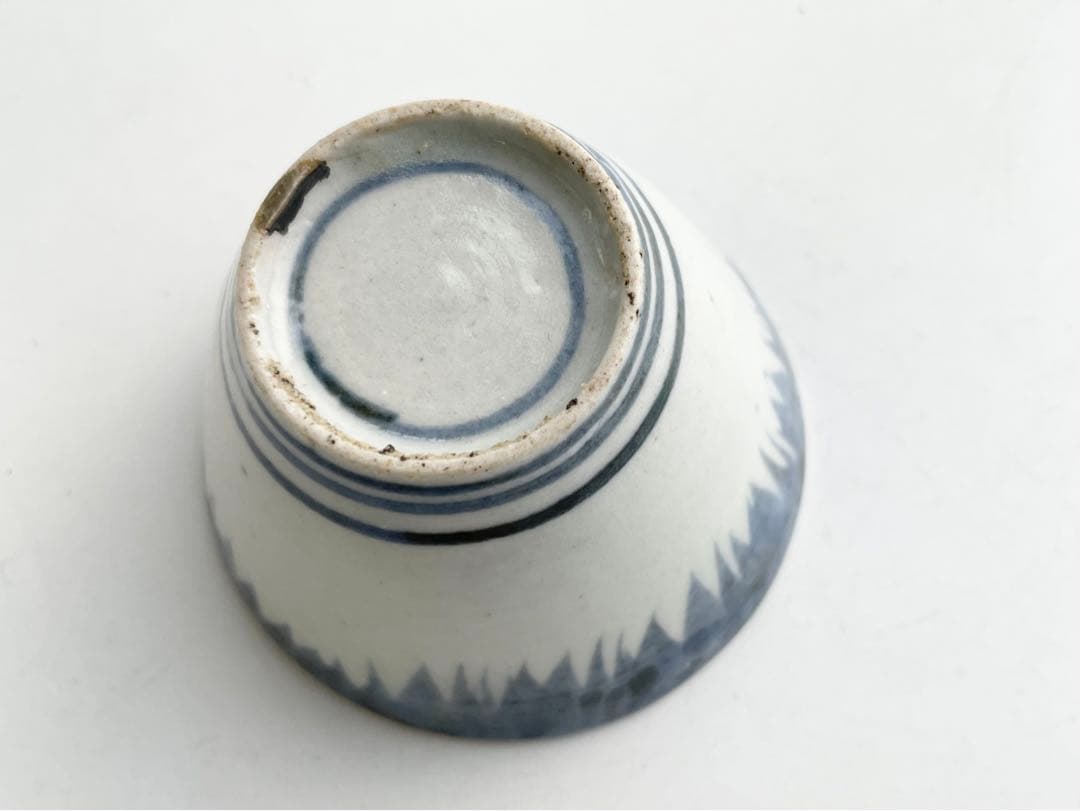 骨董　アンティーク　古伊万里　染付　雨降文様　蕎麦猪口　フリーカップ　酒器