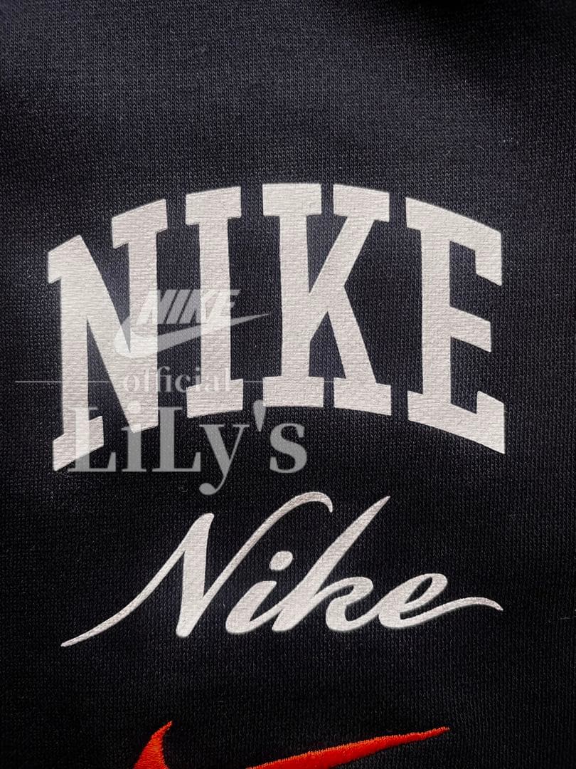 【Ｍサイズ】新品未使用　ナイキ上下セットアップ　ブラック✖︎オレンジ　黒　ロゴ刺繍