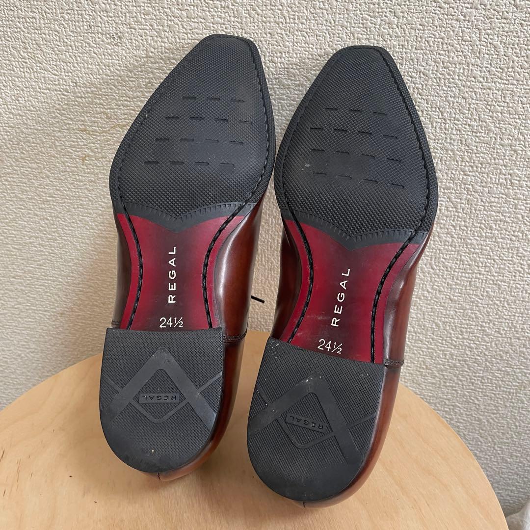 【極美品】REGAL 10LR ブラウン 茶 24.5cm リーガルストレート