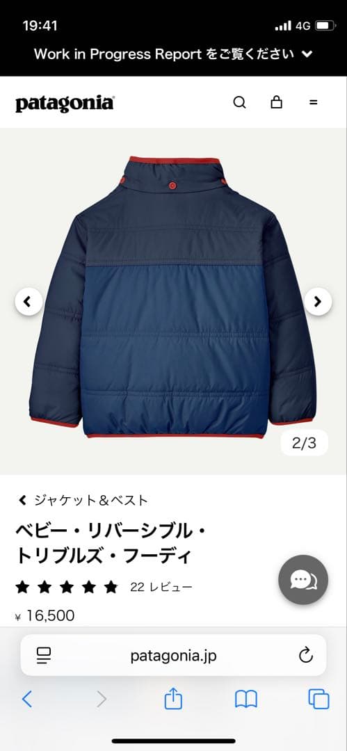 ◆patagonia◆リバーシブルフーディ ２Ｔ