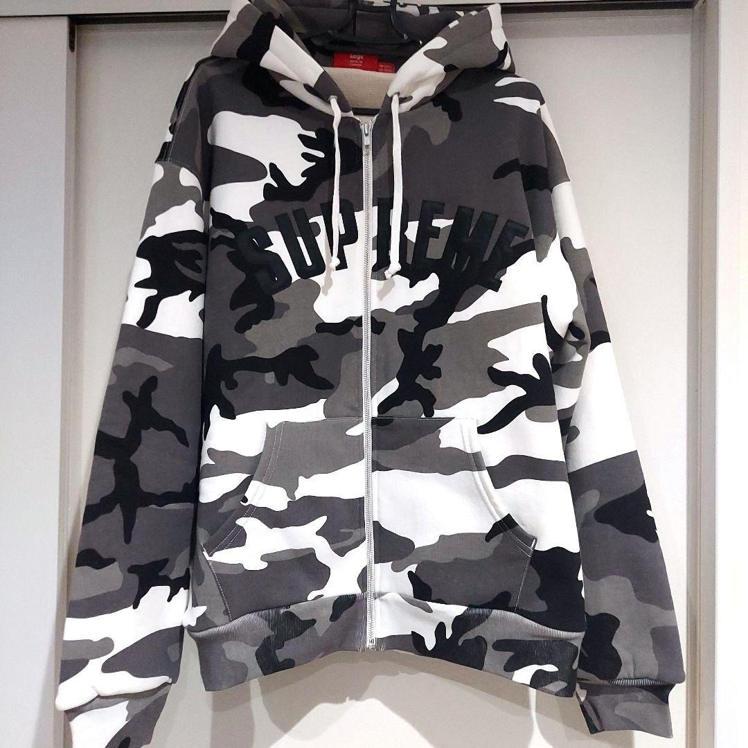 SUPREME 迷彩ジップアップパーカー フーディ