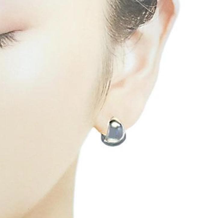 プラチナ【10×13mm 月甲フープピアス】pt900刻印入 日本製 新品！