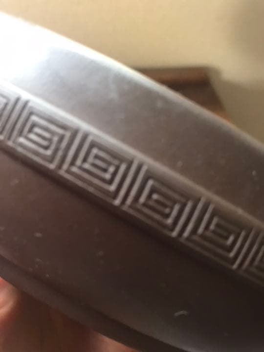 盆栽鉢　上品時代お洒落な雷紋堂帯付き丸盆栽鉢22x5.5cm