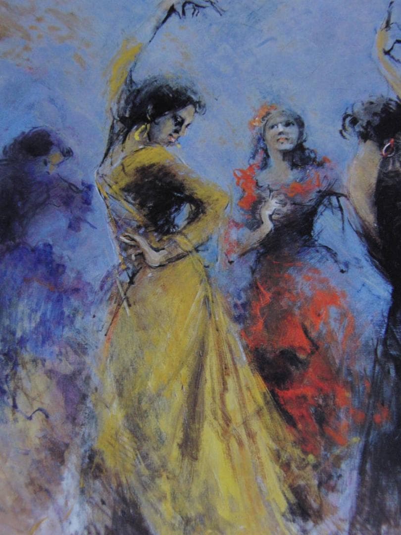 関綾子、【フラメンコ】、希少な額装用画集より、新品額装付