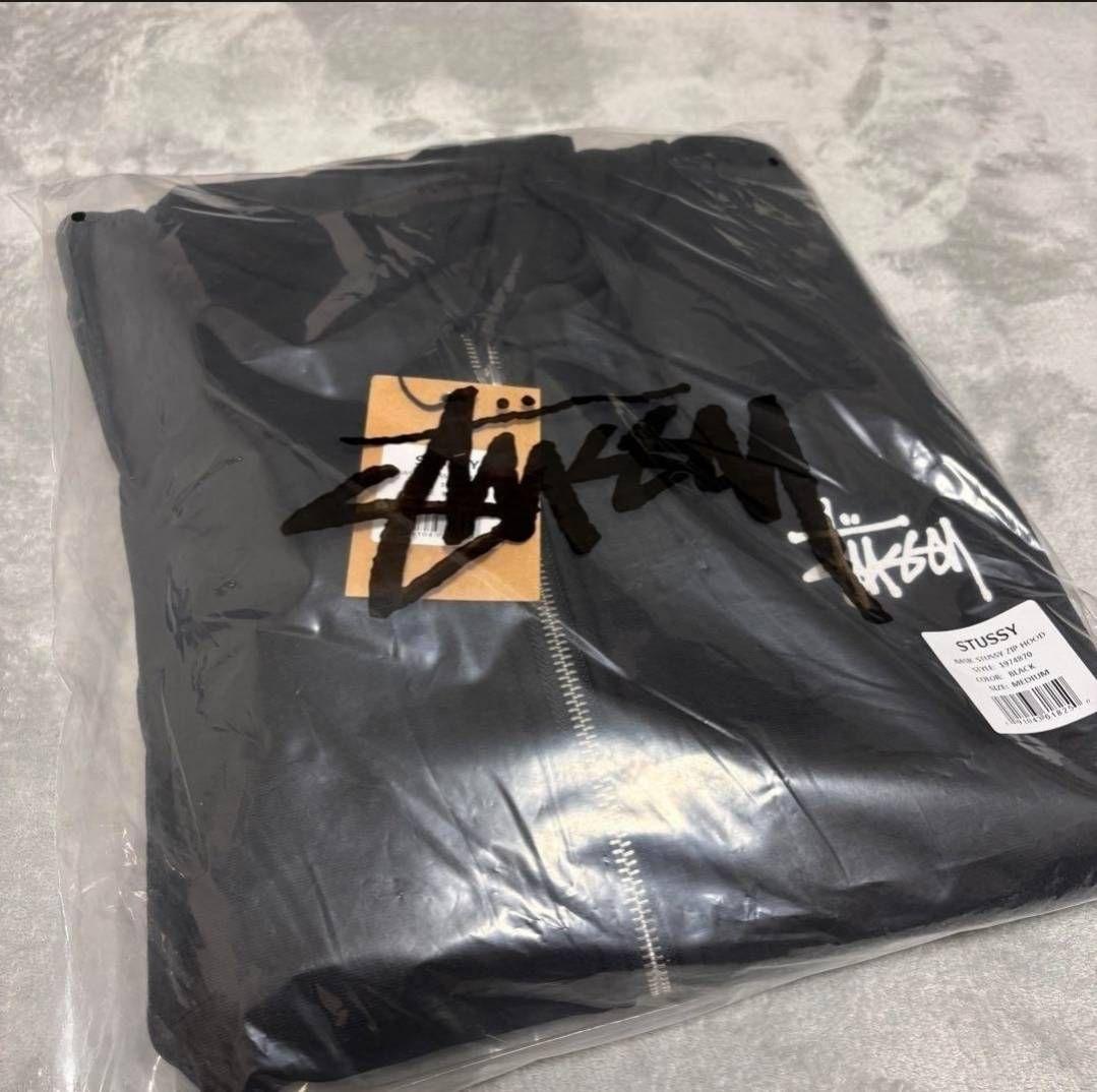 ステューシー BASIC STUSSY ZIP HOODIE♪ジップパーカー M