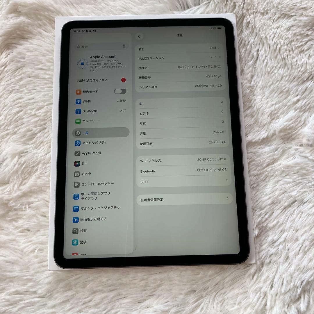 【完動品】iPad Pro 11インチ 第2世代 256GB 【すぐ発送】