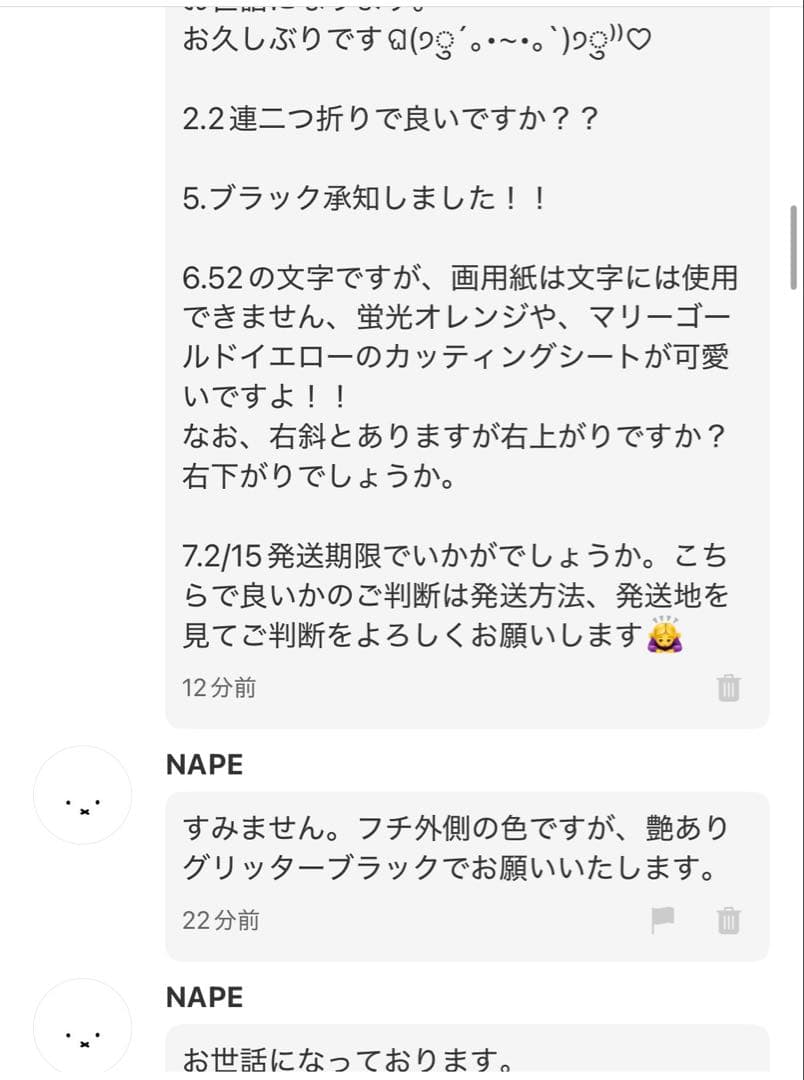 【2/15発送期限】(応レリピ様)(ハ✖️2連連結装飾あり)NAPEページ