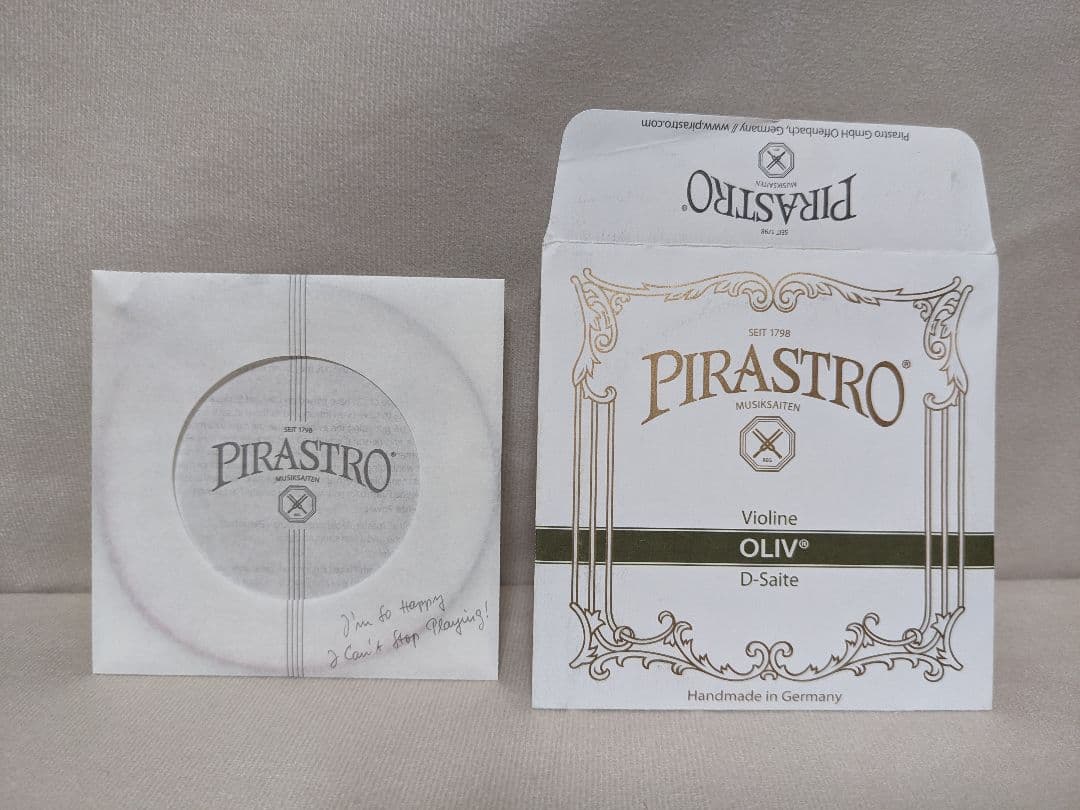 Pirastro Oliv D線 ゴールドアルミ巻 バイオリン弦 外装折れ