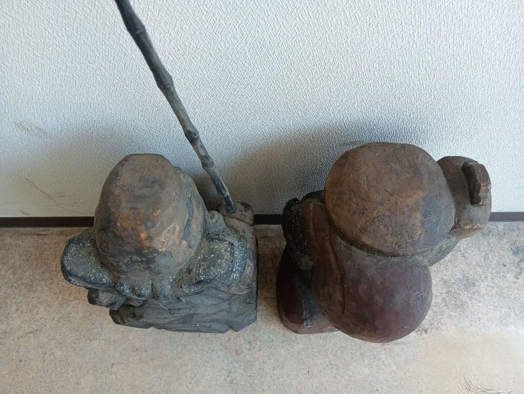蔵出し 螺鈿細工 木彫 七福神 恵比寿 大黒天 置物 魔除け 厄除け 縁起物