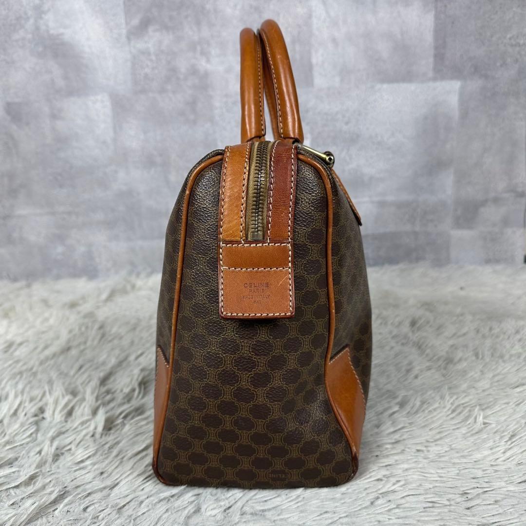 超希少品 CELINE セリーヌ PVC レザー マカダム ボストンバッグ 茶