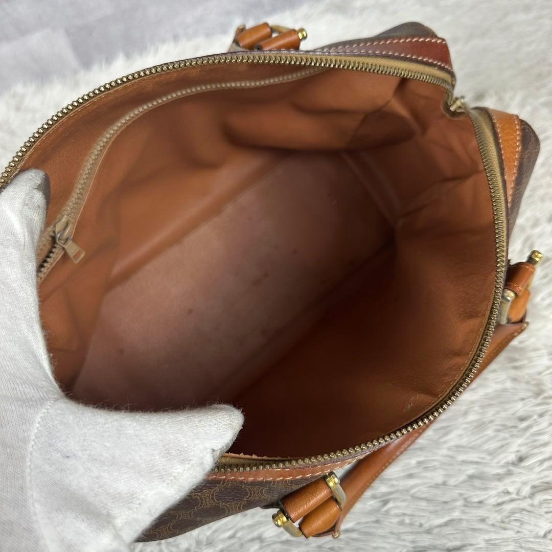 超希少品 CELINE セリーヌ PVC レザー マカダム ボストンバッグ 茶