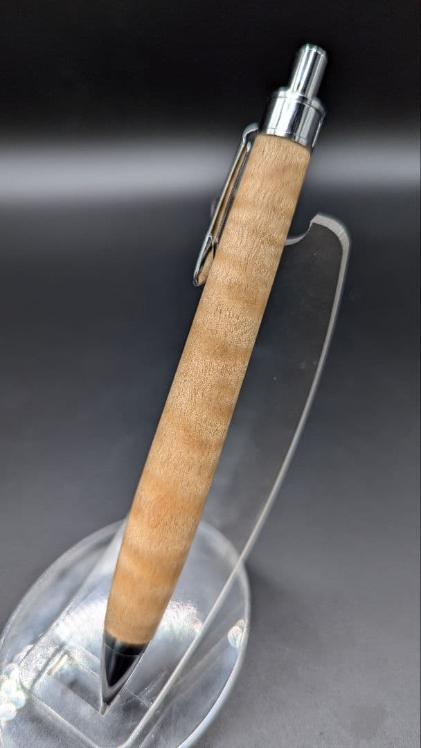 302ペン工房翌檜　極上　楓　縮杢　木軸シャーペン　木軸ボールペン