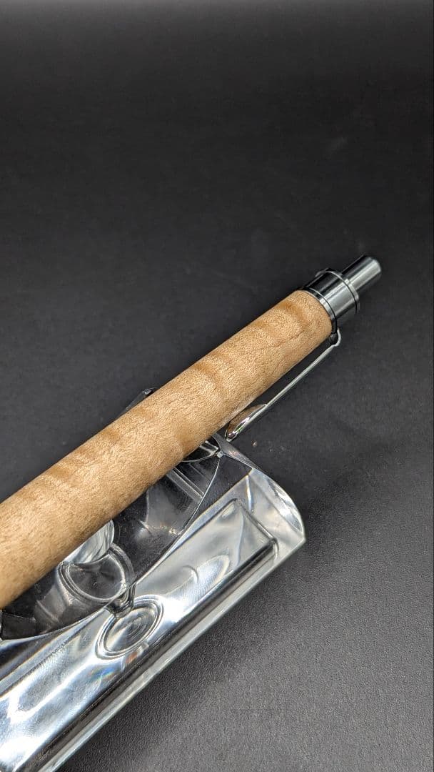 302ペン工房翌檜　極上　楓　縮杢　木軸シャーペン　木軸ボールペン