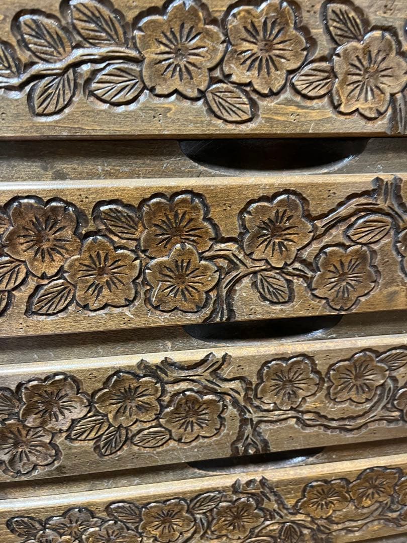 軽井沢彫り☆7段引出し②