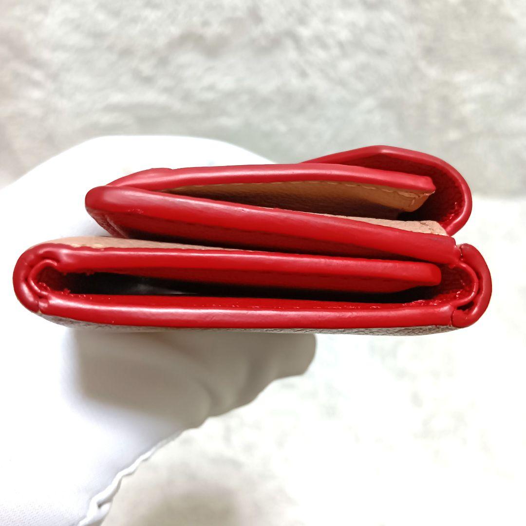 ミュウミュウ　三つ折り財布　マドラスラブ　ハート　ピンク　レザー　 正規品