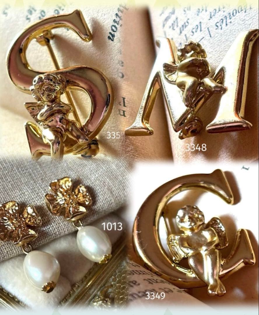 ★専用★3348ヴィンテージ☆L.Razza/M イニシャルブローチ他3点