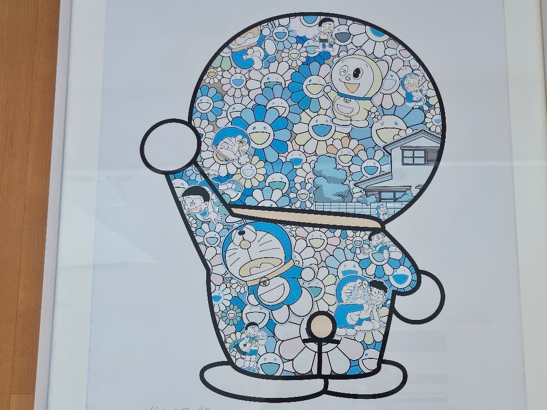 村上隆 ドラえもん 版画 サイン付 フレーム付