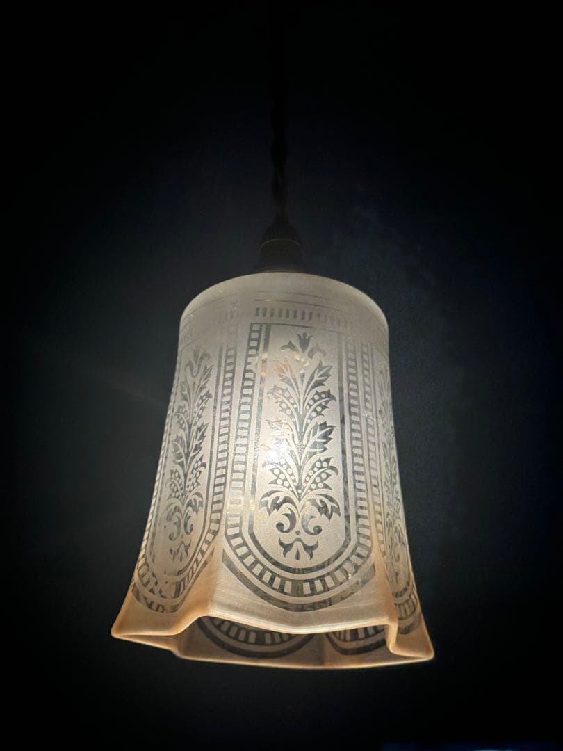 レトロ ガラス ペンダントライト 吊り下げTOSHIBA製