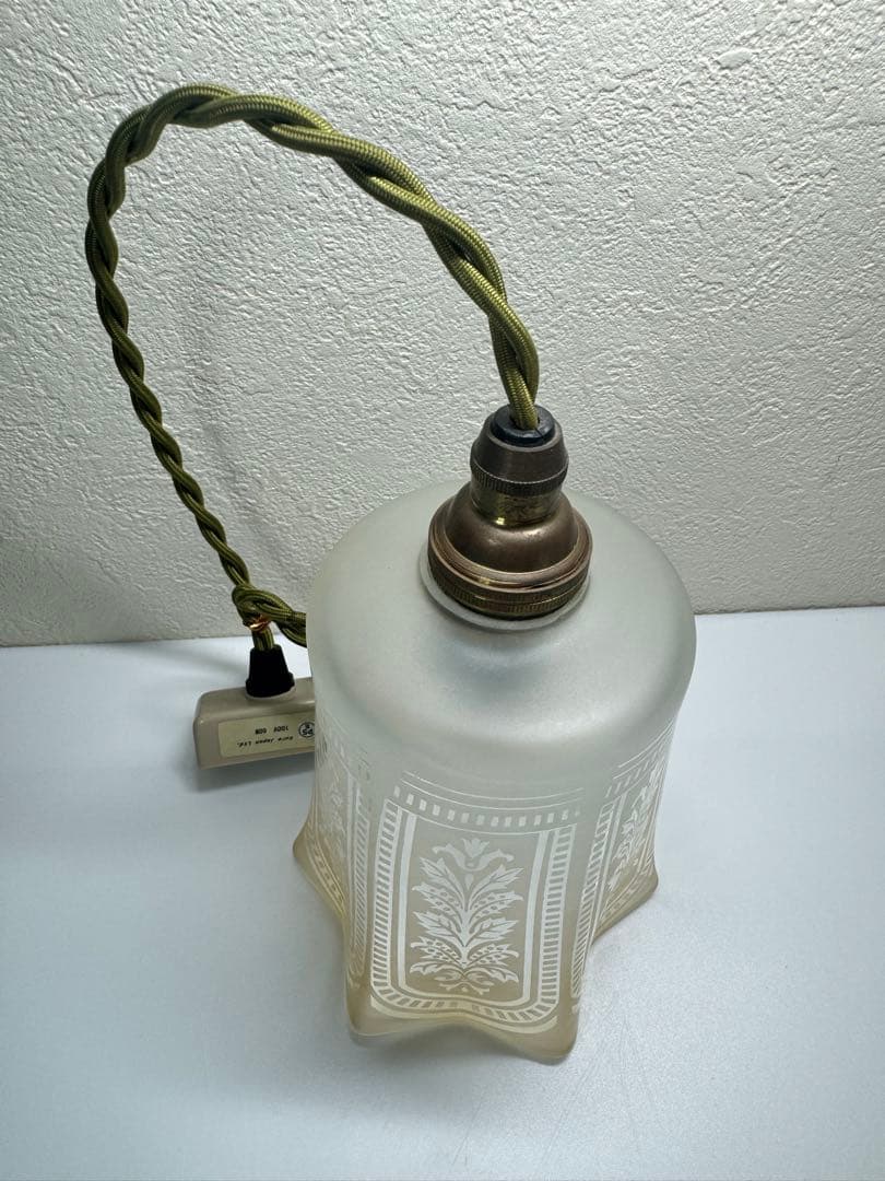 レトロ ガラス ペンダントライト 吊り下げTOSHIBA製