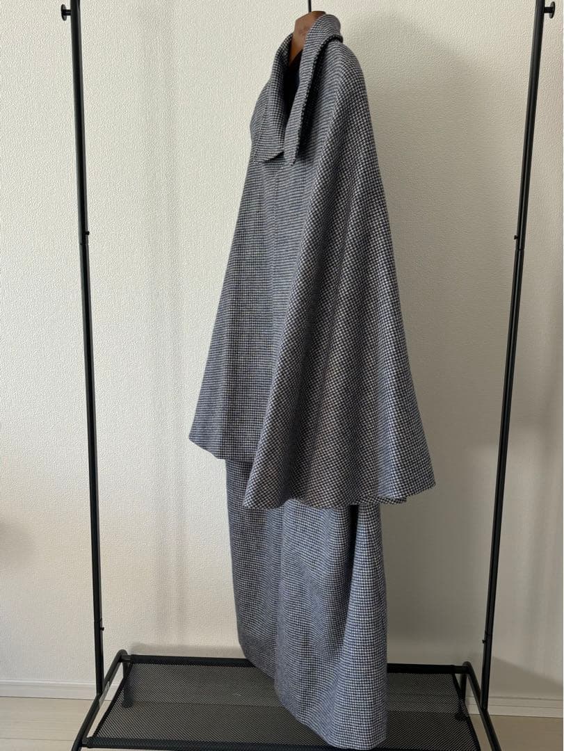 インバネスコート トンビコート 千鳥格子　二重廻し　ウール