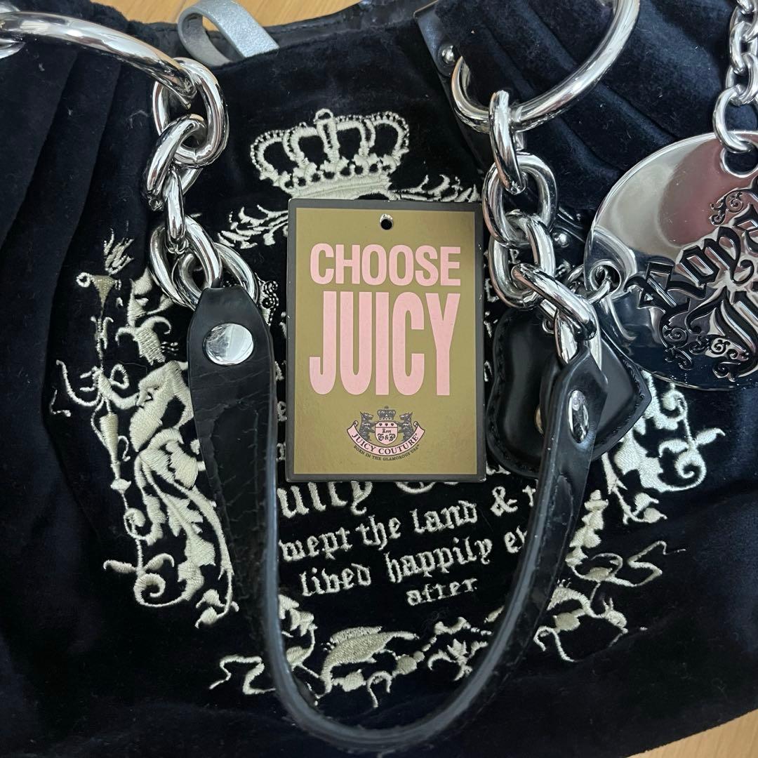Juicy Couture 黒 ベロアハンドバッグ　y2k グランジ平成ギャル